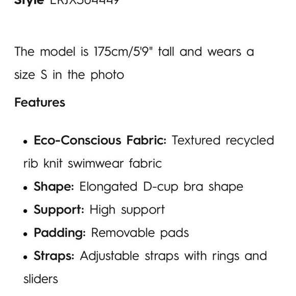 ROXY BIKINI TOP SIZE SMALL IN A D CUP HAS REMOVABLE PADS  WITH ADJUSTABLE STRAPS - Picture 9 of 14